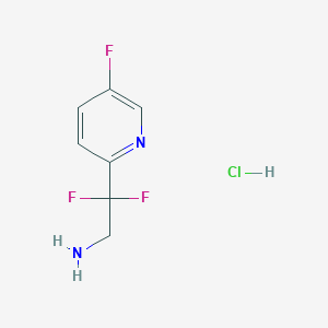 molecular formula C7H8ClF3N2 B2771431 N-(5-((2-((4-羰胺苯基)氨基)-2-氧代乙基)硫)-1,3,4-噻二唑-2-基)-5-氧代-1-苯基吡咯啉-3-甲酰胺 CAS No. 2490430-13-0