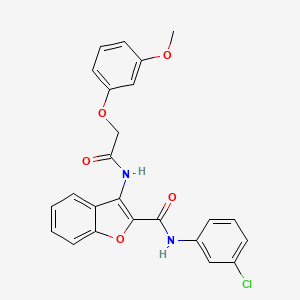 molecular formula C24H19ClN2O5 B2771455 N-(3-chlorophenyl)-3-(2-(3-methoxyphenoxy)acetamido)benzofuran-2-carboxamide CAS No. 888438-54-8