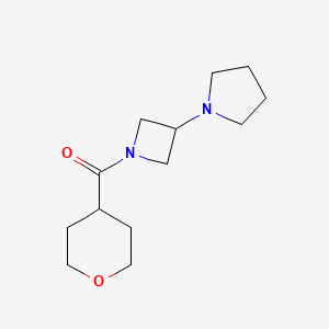 molecular formula C13H22N2O2 B2771456 (3-(pyrrolidin-1-yl)azetidin-1-yl)(tetrahydro-2H-pyran-4-yl)methanone CAS No. 2310082-73-4