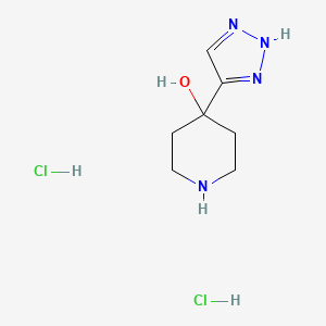 molecular formula C7H14Cl2N4O B2771458 4-(1H-1,2,3-Triazol-4-yl)piperidin-4-ol dihydrochloride CAS No. 2172496-23-8