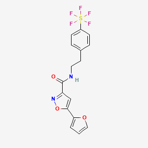 5-(Furan-2-yl)-N-[2-[4-(pentafluoro-lambda6-sulfanyl)phenyl]ethyl]-1,2-oxazole-3-carboxamide
