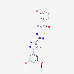 N-{3-[1-(3,5-dimethoxyphenyl)-5-methyl-1H-1,2,3-triazol-4-yl]-1,2,4-thiadiazol-5-yl}-3-methoxybenzamide