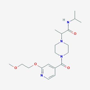 molecular formula C19H30N4O4 B2771472 N-isopropyl-2-(4-(2-(2-methoxyethoxy)isonicotinoyl)piperazin-1-yl)propanamide CAS No. 2034202-13-4