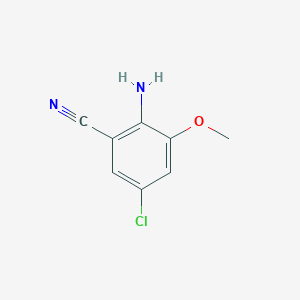 molecular formula C8H7ClN2O B2771473 2-氨基-5-氯-3-甲氧基苯甲腈 CAS No. 1597172-05-8