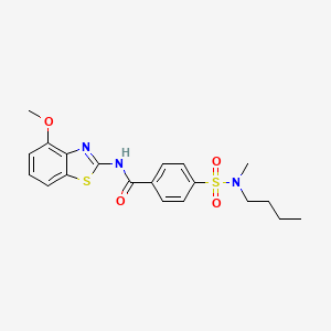 molecular formula C20H23N3O4S2 B2771476 4-(N-butyl-N-methylsulfamoyl)-N-(4-methoxybenzo[d]thiazol-2-yl)benzamide CAS No. 500149-34-8