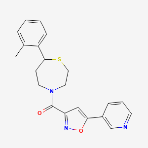 (5-(Pyridin-3-yl)isoxazol-3-yl)(7-(o-tolyl)-1,4-thiazepan-4-yl)methanone