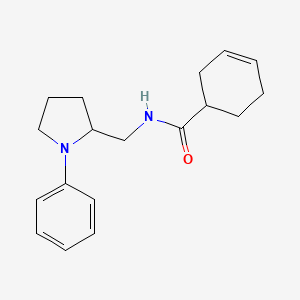 molecular formula C18H24N2O B2771480 N-[(1-Phenylpyrrolidin-2-yl)methyl]cyclohex-3-ene-1-carboxamide CAS No. 1797083-65-8