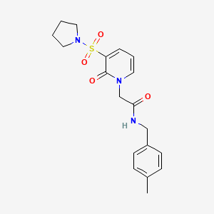 molecular formula C19H23N3O4S B2771481 N-(4-甲基苄基)-2-[2-氧代-3-(吡咯烷-1-基磺酰基)吡啶-1(2H)-基]乙酰胺 CAS No. 1251629-53-4