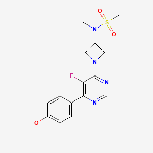 N-[1-[5-Fluoro-6-(4-methoxyphenyl)pyrimidin-4-yl]azetidin-3-yl]-N-methylmethanesulfonamide