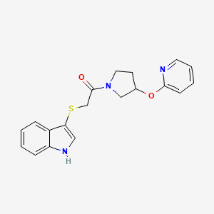 2-((1H-indol-3-yl)thio)-1-(3-(pyridin-2-yloxy)pyrrolidin-1-yl)ethanone
