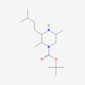 molecular formula C16H32N2O2 B2771490 叔丁基2,5-二甲基-3-(3-甲基丁基)哌嗪-1-羧酸酯 CAS No. 2248321-98-2