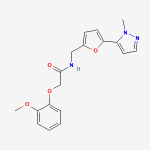 2-(2-Methoxyphenoxy)-N-[[5-(2-methylpyrazol-3-yl)furan-2-yl]methyl]acetamide