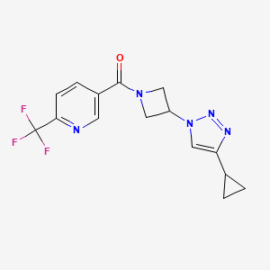 (3-(4-cyclopropyl-1H-1,2,3-triazol-1-yl)azetidin-1-yl)(6-(trifluoromethyl)pyridin-3-yl)methanone