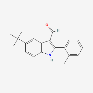 molecular formula C20H21NO B2771515 5-叔丁基-2-(2-甲基苯基)-1H-吲哚-3-甲醛 CAS No. 590346-96-6