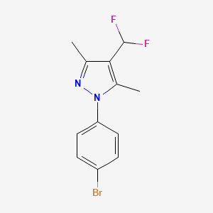 molecular formula C12H11BrF2N2 B2771516 1-(4-Bromophenyl)-4-(difluoromethyl)-3,5-dimethylpyrazole CAS No. 2248267-98-1