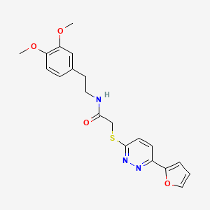 molecular formula C20H21N3O4S B2771518 N-(3,4-二甲氧基苯乙基)-2-((6-(呋喃-2-基)吡啶并[3,4-d]嘧啶-3-基)硫)乙酰胺 CAS No. 872704-03-5