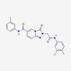 molecular formula C23H20ClN5O3 B2771519 N-(3,5-dimethylphenyl)-2-{[3-(phenylthio)pyrazin-2-yl]thio}acetamide CAS No. 1226443-87-3