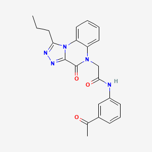 molecular formula C22H21N5O3 B2771521 N-(3-乙酰基苯基)-2-(4-氧代-1-丙基[1,2,4]三唑并[4,3-a]喹喔啉-5(4H)-基)乙酰胺 CAS No. 1260994-12-4