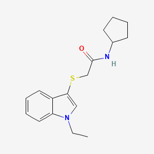 N-cyclopentyl-2-((1-ethyl-1H-indol-3-yl)thio)acetamide