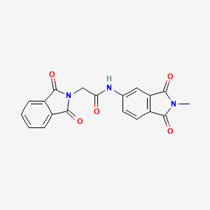 molecular formula C19H13N3O5 B2771525 2-(1,3-dioxo-2,3-dihydro-1H-isoindol-2-yl)-N-(2-methyl-1,3-dioxo-2,3-dihydro-1H-isoindol-5-yl)acetamide CAS No. 391866-84-5