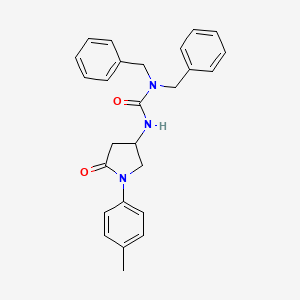 molecular formula C26H27N3O2 B2771528 1,1-Dibenzyl-3-(5-oxo-1-(p-tolyl)pyrrolidin-3-yl)urea CAS No. 894013-28-6