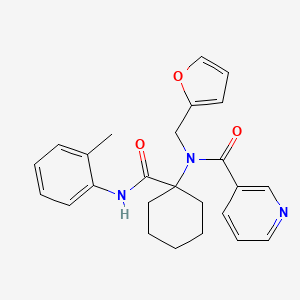 molecular formula C25H27N3O3 B2771529 N-(2-呋喃甲基)-N-[1-(2-甲苯胺甲酰)环己基]烟酰胺 CAS No. 503561-70-4