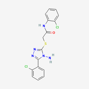 molecular formula C16H13Cl2N5OS B2771532 2-{[4-amino-5-(2-chlorophenyl)-4H-1,2,4-triazol-3-yl]sulfanyl}-N-(2-chlorophenyl)acetamide CAS No. 905765-40-4
