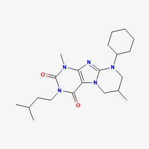 9-cyclohexyl-3-isopentyl-1,7-dimethyl-6,7,8,9-tetrahydropyrimido[2,1-f]purine-2,4(1H,3H)-dione