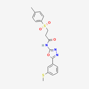 N-(5-(3-(methylthio)phenyl)-1,3,4-oxadiazol-2-yl)-3-tosylpropanamide