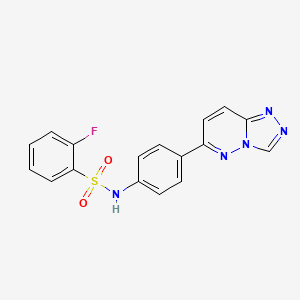 2-fluoro-N-[4-([1,2,4]triazolo[4,3-b]pyridazin-6-yl)phenyl]benzenesulfonamide
