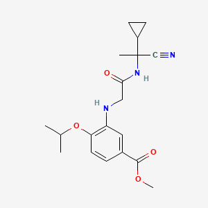 molecular formula C19H25N3O4 B2771551 Methyl 3-({[(1-cyano-1-cyclopropylethyl)carbamoyl]methyl}amino)-4-(propan-2-yloxy)benzoate CAS No. 1252478-95-7