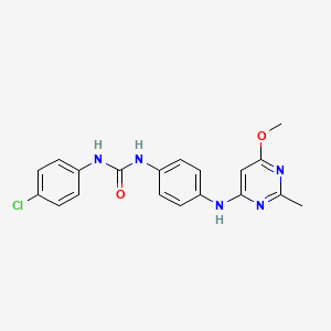 molecular formula C19H18ClN5O2 B2771558 1-(4-Chlorophenyl)-3-(4-((6-methoxy-2-methylpyrimidin-4-yl)amino)phenyl)urea CAS No. 946273-26-3