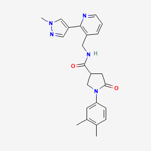 1-(3,4-dimethylphenyl)-N-((2-(1-methyl-1H-pyrazol-4-yl)pyridin-3-yl)methyl)-5-oxopyrrolidine-3-carboxamide