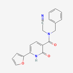 molecular formula C19H15N3O3 B2771578 N-benzyl-N-(cyanomethyl)-6-(furan-2-yl)-2-oxo-1,2-dihydropyridine-3-carboxamide CAS No. 1375245-26-3