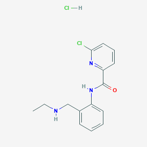 molecular formula C15H17Cl2N3O B2771586 6-chloro-N-{2-[(ethylamino)methyl]phenyl}pyridine-2-carboxamide hydrochloride CAS No. 1574738-71-8