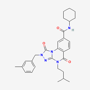 molecular formula C29H35N5O3 B2771589 N-cyclohexyl-2-(3-methylbenzyl)-4-(3-methylbutyl)-1,5-dioxo-1,2,4,5-tetrahydro[1,2,4]triazolo[4,3-a]quinazoline-8-carboxamide CAS No. 1224009-12-4