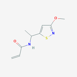 molecular formula C9H12N2O2S B2771596 N-[1-(3-Methoxy-1,2-thiazol-5-yl)ethyl]prop-2-enamide CAS No. 2294904-17-7