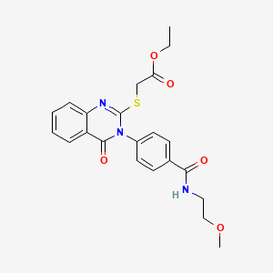 ethyl 2-[(3-{4-[(2-methoxyethyl)carbamoyl]phenyl}-4-oxo-3,4-dihydroquinazolin-2-yl)sulfanyl]acetate