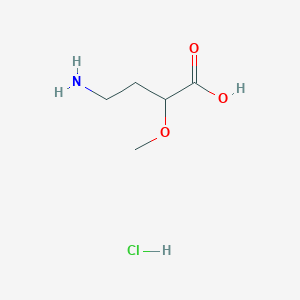 molecular formula C5H12ClNO3 B2771599 4-Amino-2-methoxybutanoic acid hydrochloride CAS No. 1909319-23-8