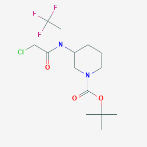 molecular formula C14H22ClF3N2O3 B2771600 Tert-butyl 3-[(2-chloroacetyl)-(2,2,2-trifluoroethyl)amino]piperidine-1-carboxylate CAS No. 2411262-07-0