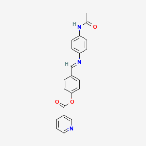 (E)-4-(((4-acetamidophenyl)imino)methyl)phenyl nicotinate