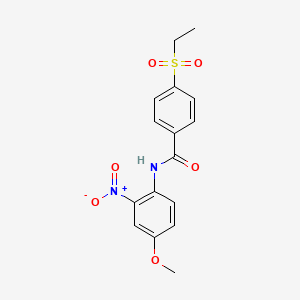molecular formula C16H16N2O6S B2771606 4-ethylsulfonyl-N-(4-methoxy-2-nitrophenyl)benzamide CAS No. 941936-88-5