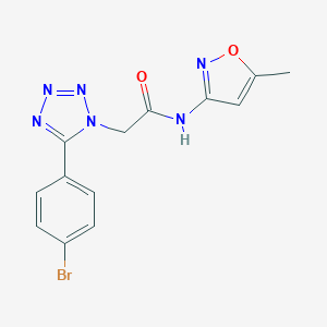 molecular formula C13H11BrN6O2 B277161 2-[5-(4-bromophenyl)-1H-tetraazol-1-yl]-N-(5-methyl-3-isoxazolyl)acetamide 