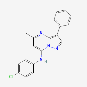 molecular formula C19H15ClN4 B2771614 N-(4-chlorophenyl)-5-methyl-3-phenylpyrazolo[1,5-a]pyrimidin-7-amine CAS No. 877787-90-1
