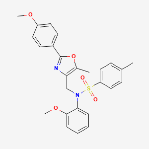 molecular formula C26H26N2O5S B2771615 N-(2-methoxyphenyl)-N-((2-(4-methoxyphenyl)-5-methyloxazol-4-yl)methyl)-4-methylbenzenesulfonamide CAS No. 1251580-87-6