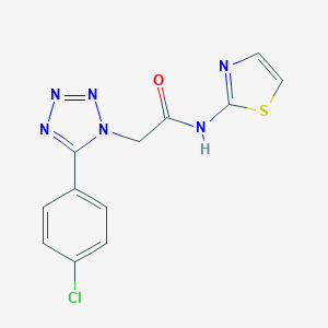 molecular formula C12H9ClN6OS B277162 2-[5-(4-chlorophenyl)-1H-tetraazol-1-yl]-N-(1,3-thiazol-2-yl)acetamide 