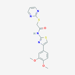 N-[4-(3,4-dimethoxyphenyl)-1,3-thiazol-2-yl]-2-(2-pyrimidinylsulfanyl)acetamide