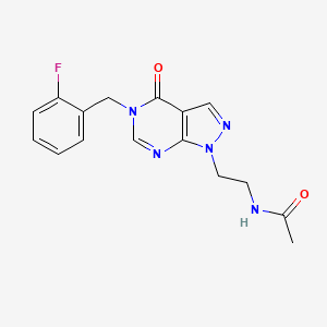 molecular formula C16H16FN5O2 B2771631 N-(2-(5-(2-fluorobenzyl)-4-oxo-4,5-dihydro-1H-pyrazolo[3,4-d]pyrimidin-1-yl)ethyl)acetamide CAS No. 922009-43-6