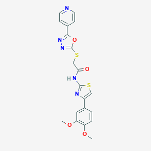 N-[4-(3,4-dimethoxyphenyl)-1,3-thiazol-2-yl]-2-{[5-(4-pyridinyl)-1,3,4-oxadiazol-2-yl]sulfanyl}acetamide