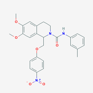 6,7-dimethoxy-1-((4-nitrophenoxy)methyl)-N-(m-tolyl)-3,4-dihydroisoquinoline-2(1H)-carboxamide